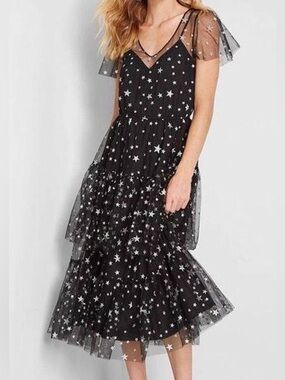 NWT ModCloth “There Was You” Tiered Tulle Stars Midi Dress | Size XL